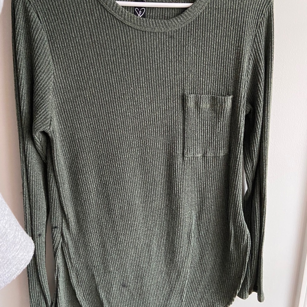 long green sweater